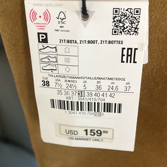 NWT ZARA 100% COW Boots size USA 7.5 38
USA 8 49
🚨FINAL PRICE NO ACCEPT OFFER - Picture 2 of 16